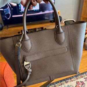 Longchamp Taupe Leather Tote